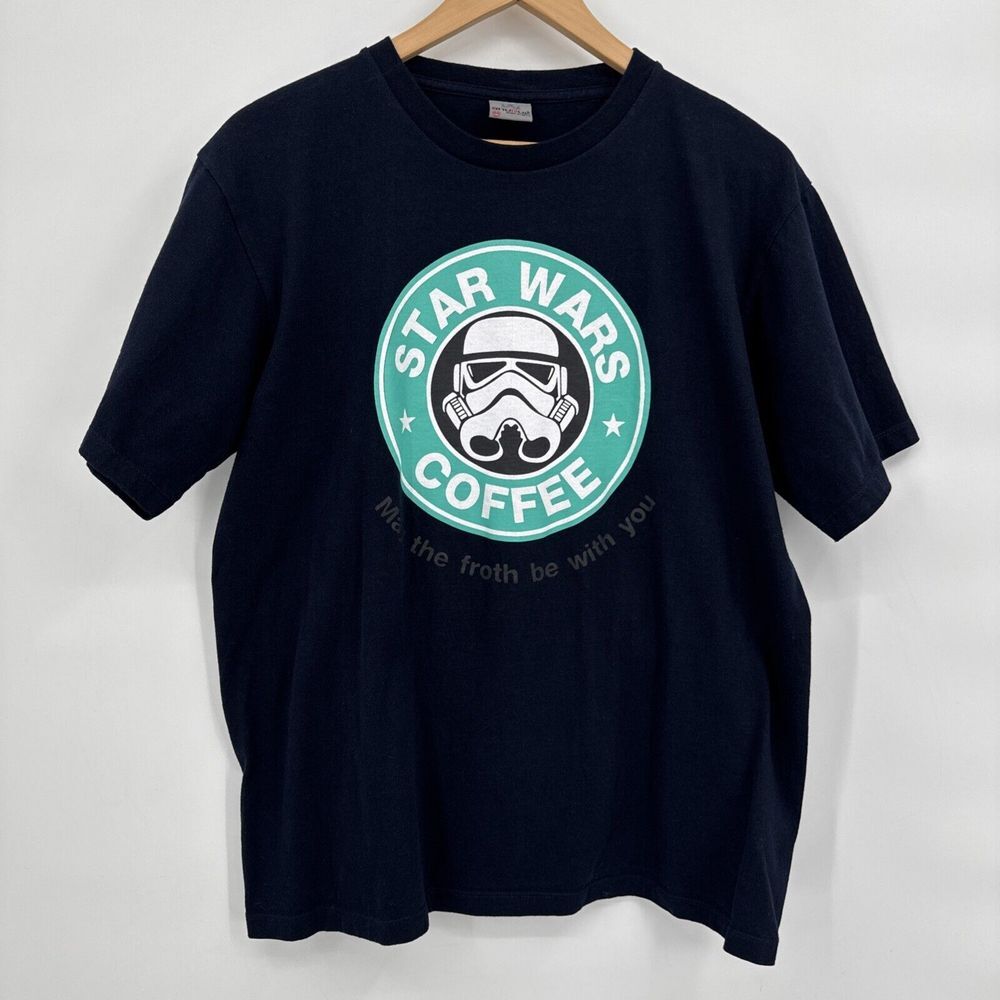 Star Wars Coffee T Shirt Adult XL "May The Froth Be With You" Size‎ XL/44 Cotton